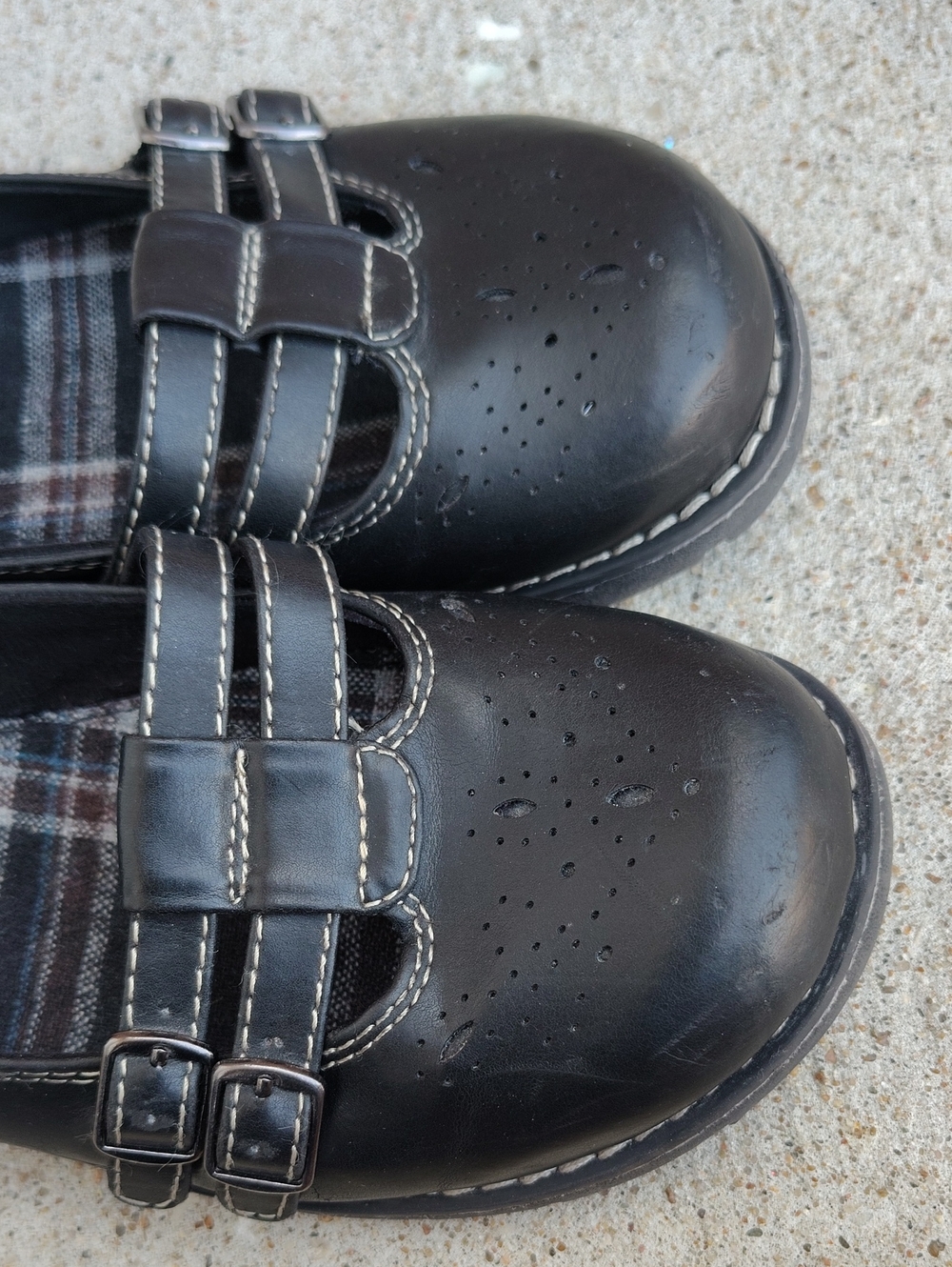 Vintage Self Esteem Plaid Mary Jane Chunky Heel Loafers Size 7.5 Y2K Grunge - Picture 10 of 16